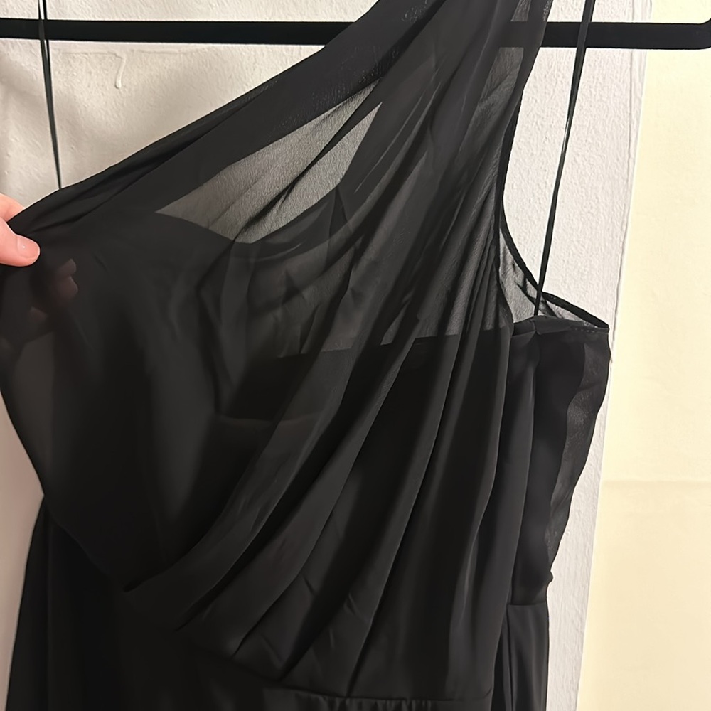 Birdy grey black chiffon dress size large - Picture 5 of 5